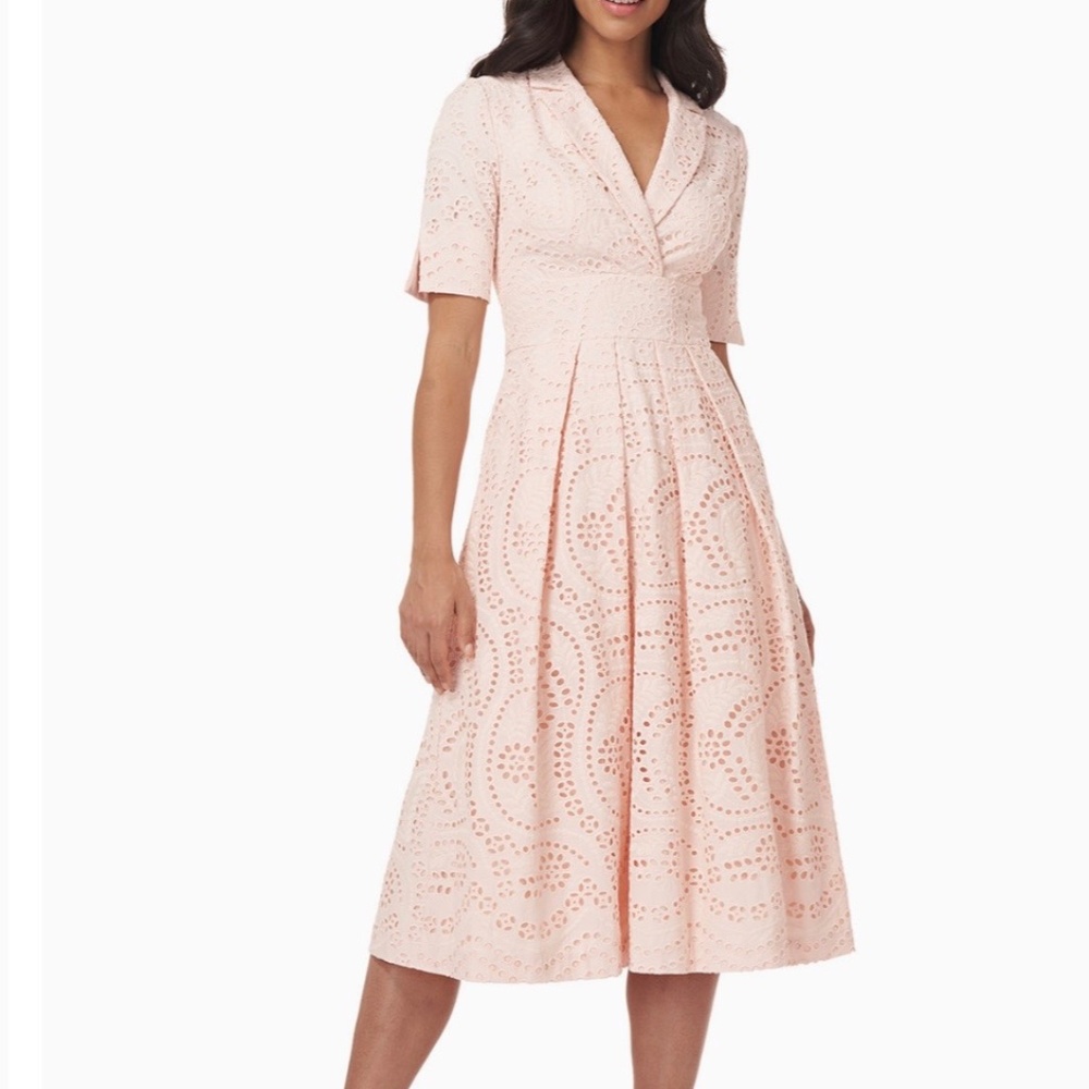 NWT Kay Unger Valentina Midi Eyelet Dress size 4